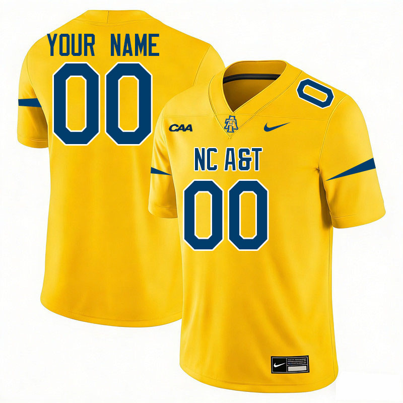 Custom North Carolina A&T Aggies Name And Number Football Jersey-Gold